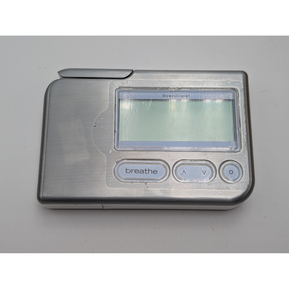 StressEraser SE1 Biofeedback Device Unisex Silver Handheld Stress Relief Monitor